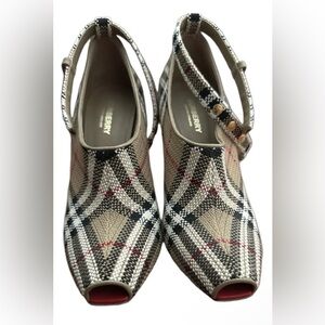 burberry blyth check pump bootie